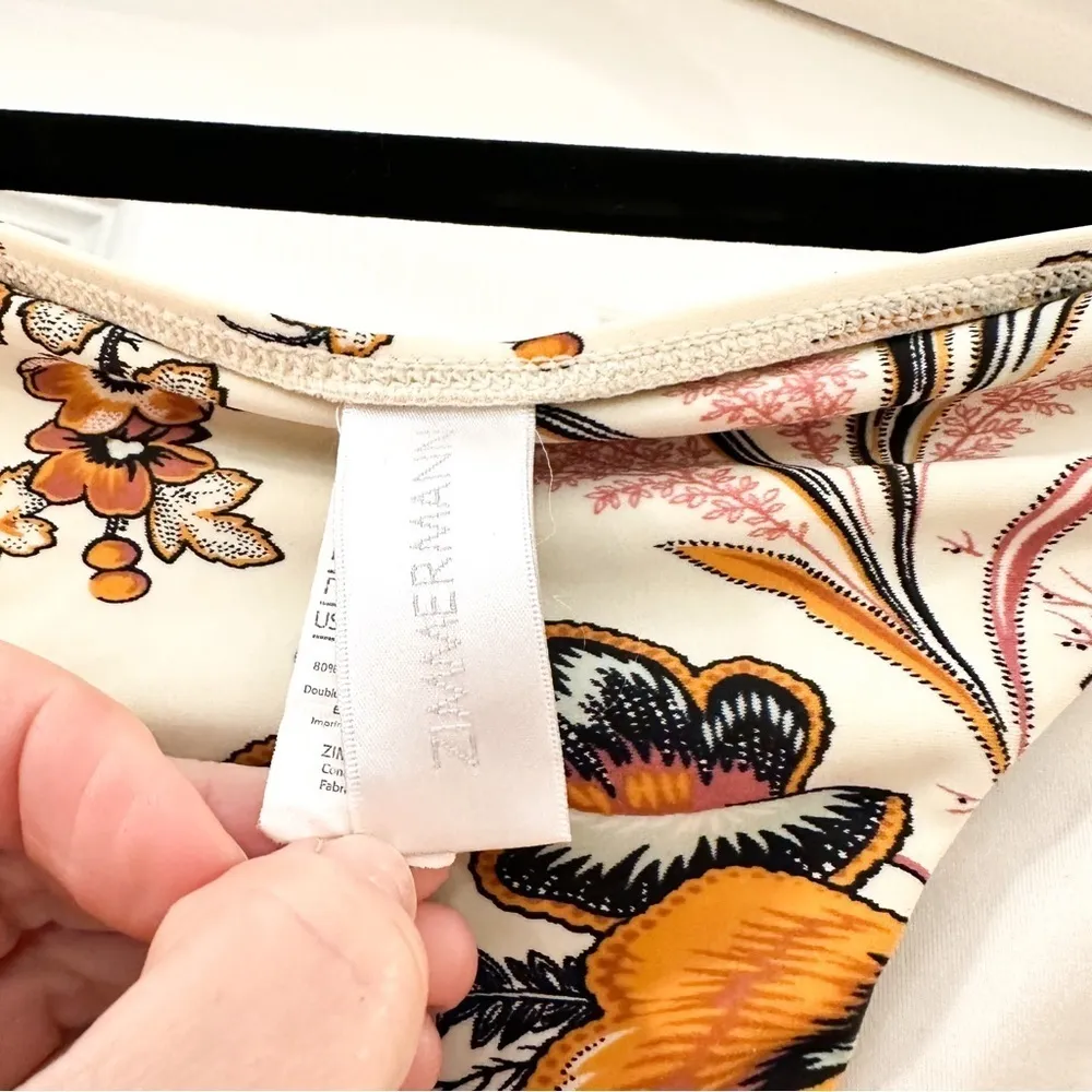 Zimmerman Ivory Cream Tropical Floral Bikini Bottom sz 3 10/12 - Image 4