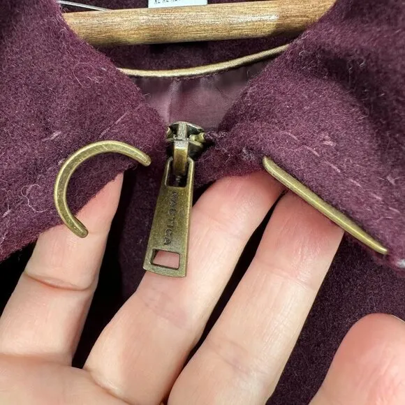 Nautica Women's Size XL Eggplant Purple Wool‎ Blend Peacoat Casual Lightweight - Image 3