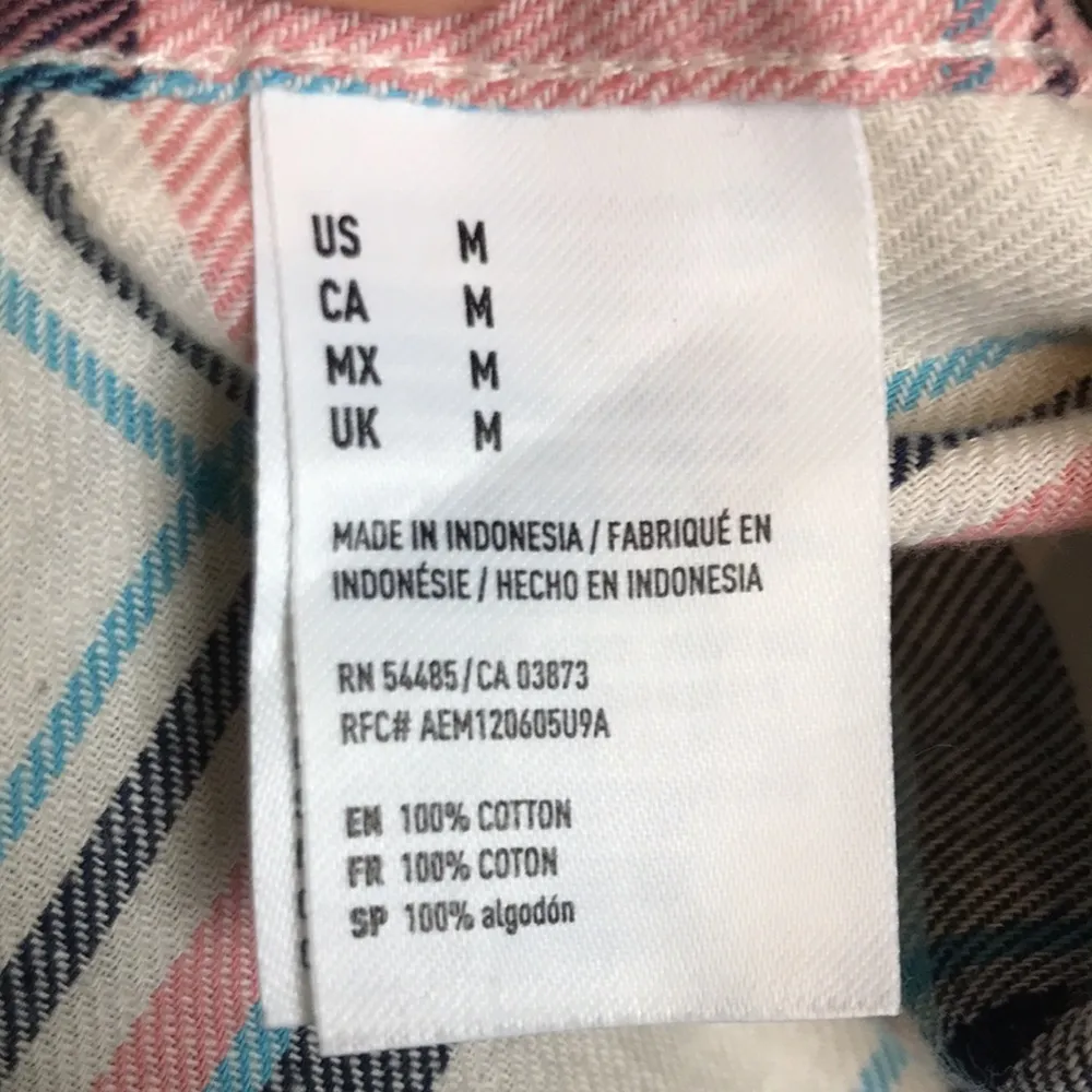 American Eagle Women’s Boyfriend Fit Plaid Long Sleeve Button-Up Shirt - Image 10