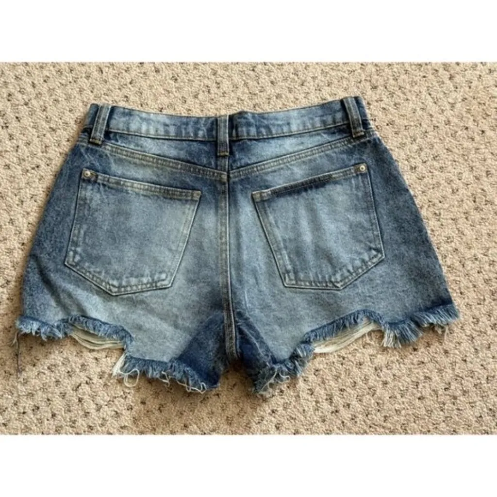 No Boundaries women's Junior size 7 blue High Rise denim jean shorts - Image 7