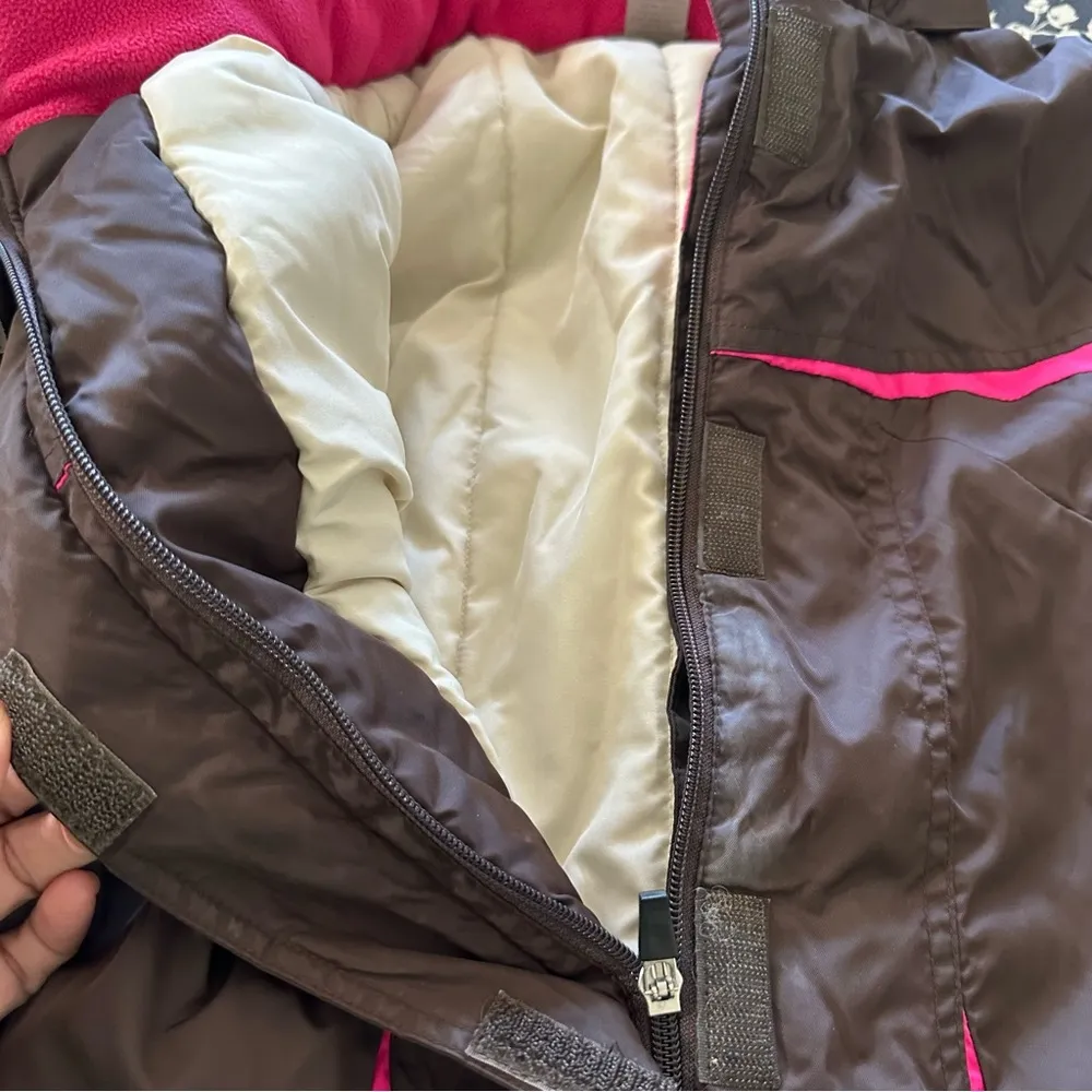 Champion Brown and Pink Ski Jacket - Image 4