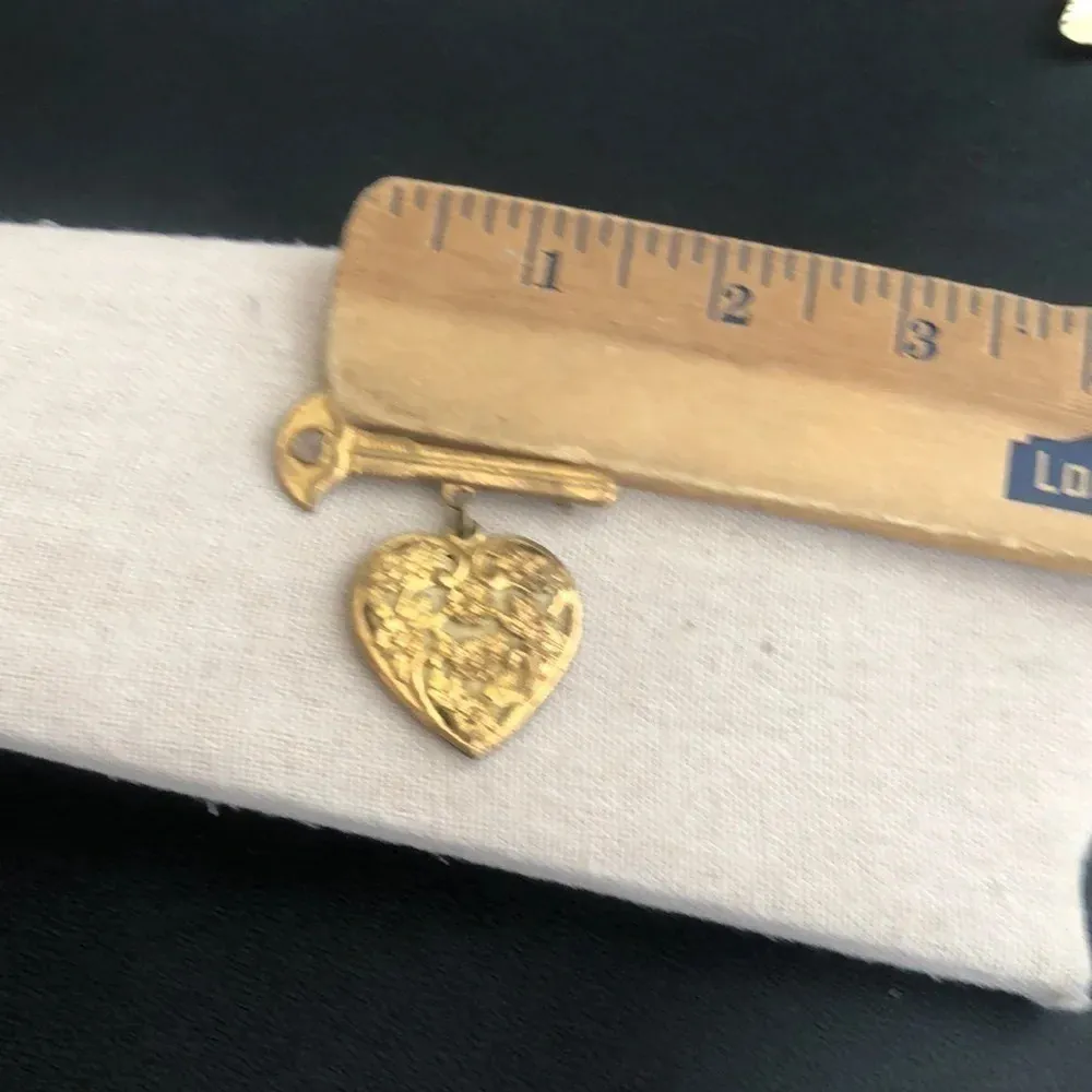 Vintage Heart Shape Locket Brooch - Image 2