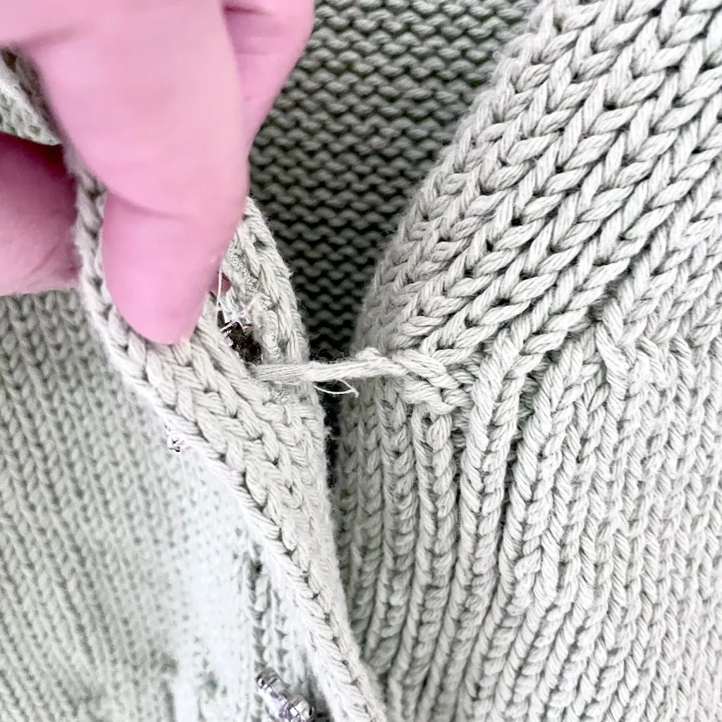 Zara Light Green Jeweled Cardigan Sweater Knit Size S - Image 3