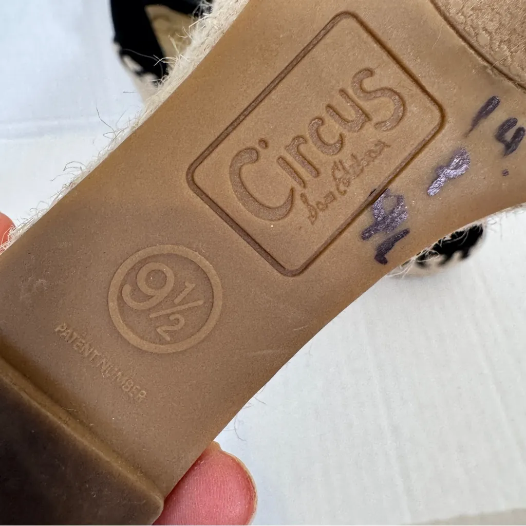 Sam Edelman Circus Black Suede Espadrille Wedge Sandals Womens 9.5 Beachy Summer - Image 10