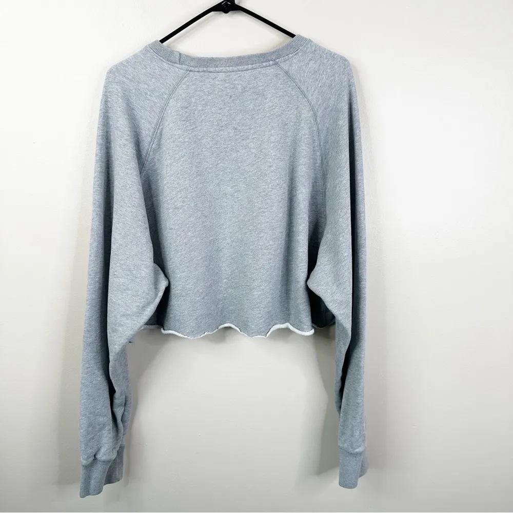 Billionaire Boys Club Sweatshirt Womens XXL Gray Cut Off Cropped Graphic Top - Image 7