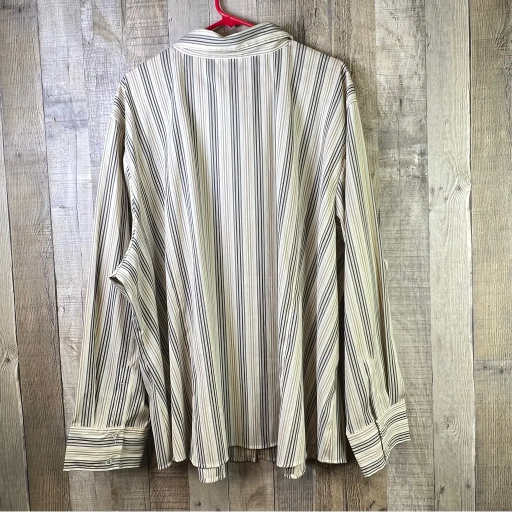 Avenue Stretch 30/32 Button Front Long Sleeve Striped Shirt - Image 2