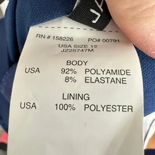 Jantzen Pantheon Blue One Piece Swimsuit Criss Cross Back Size‎ 12 NEW - Image 9