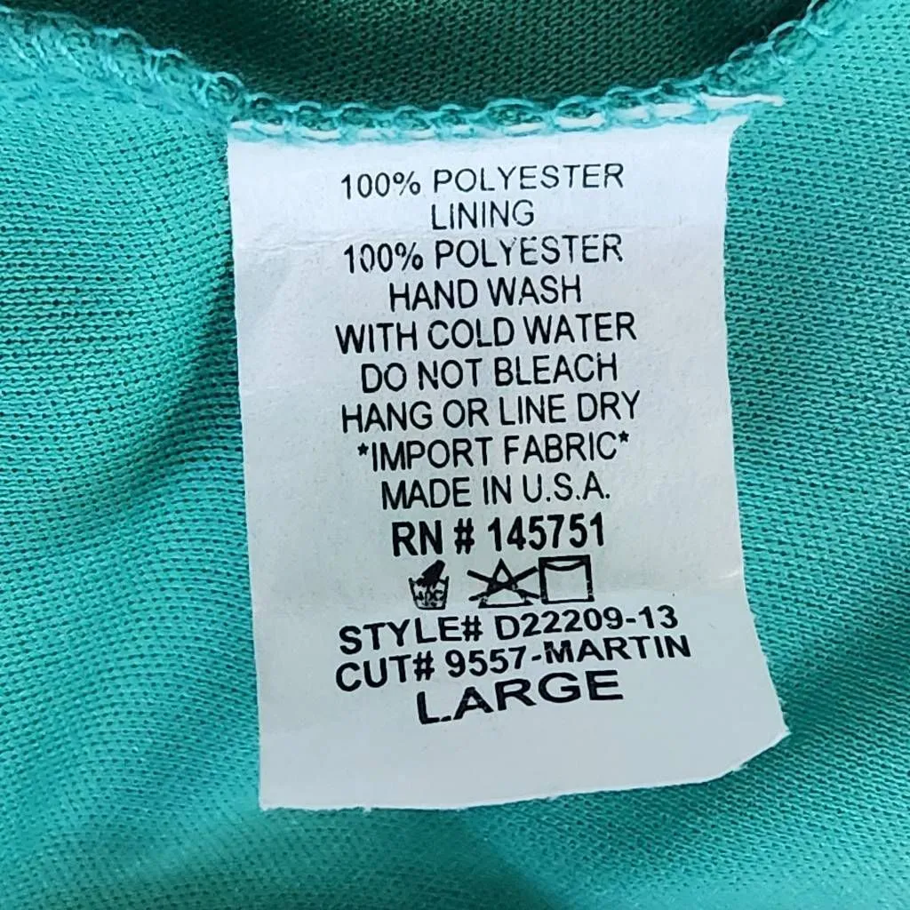 Peach Love California Green Floral Mini Dress Size Large Wedding Guest Dress - Image 8