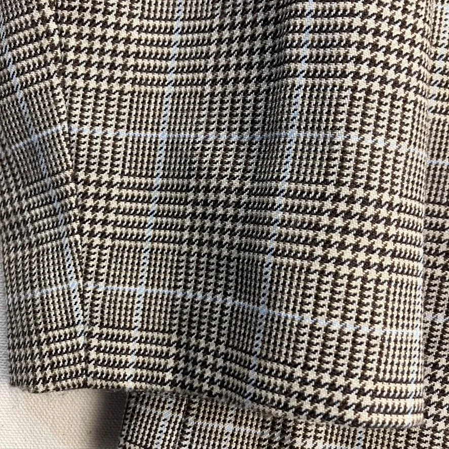 Petite Sophisticate Women's Plaid Wool Blend Blazer Double Breasted Size 6 Brown - Image 6