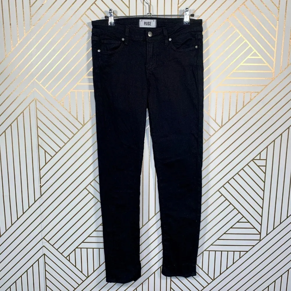 Paige Peg Skinny‎ Jeans in Black Overdye - Image 3