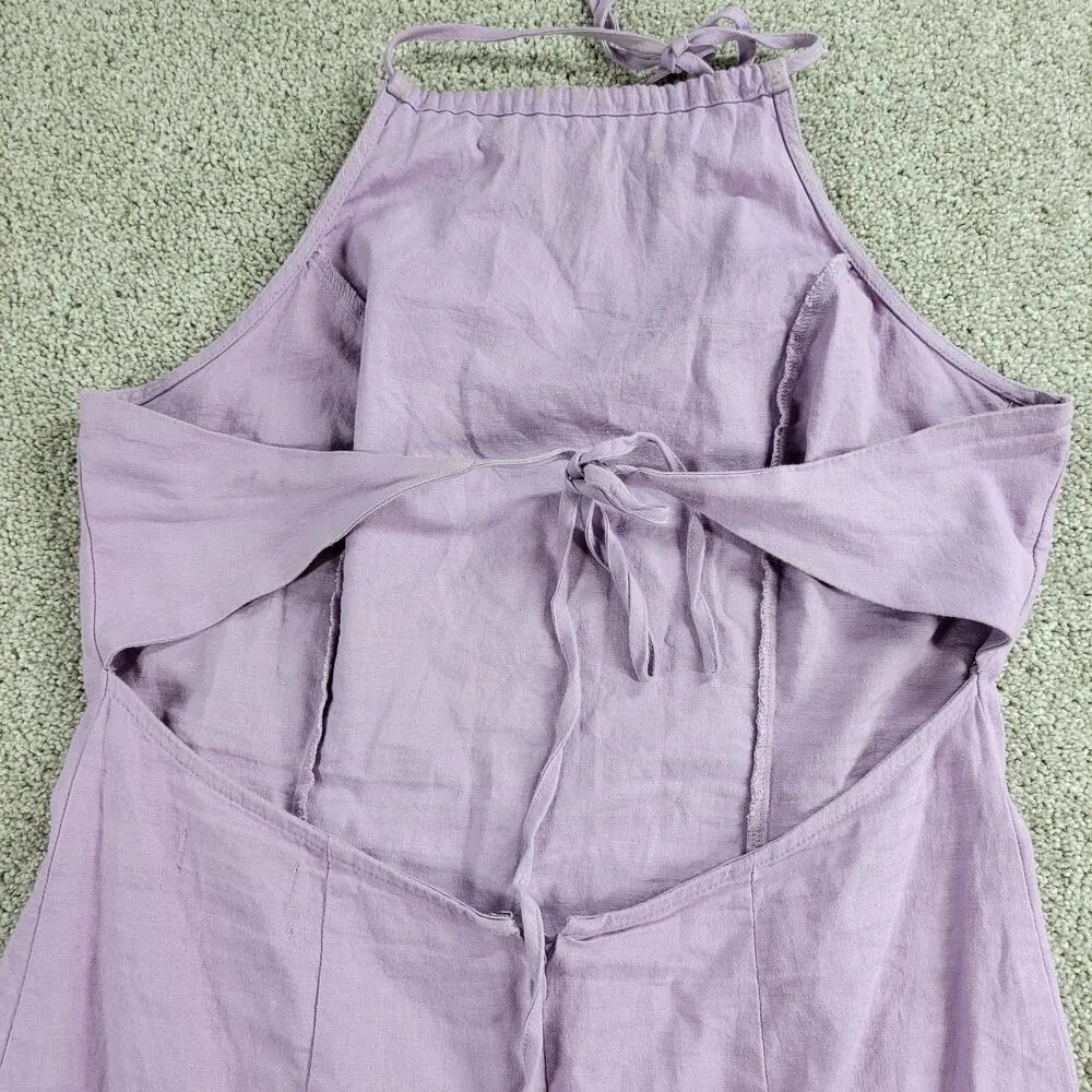 Urban Outfitters Womens Dress 8 Purple Halter Neck Open Tie Back Bodycon Mini - Image 8