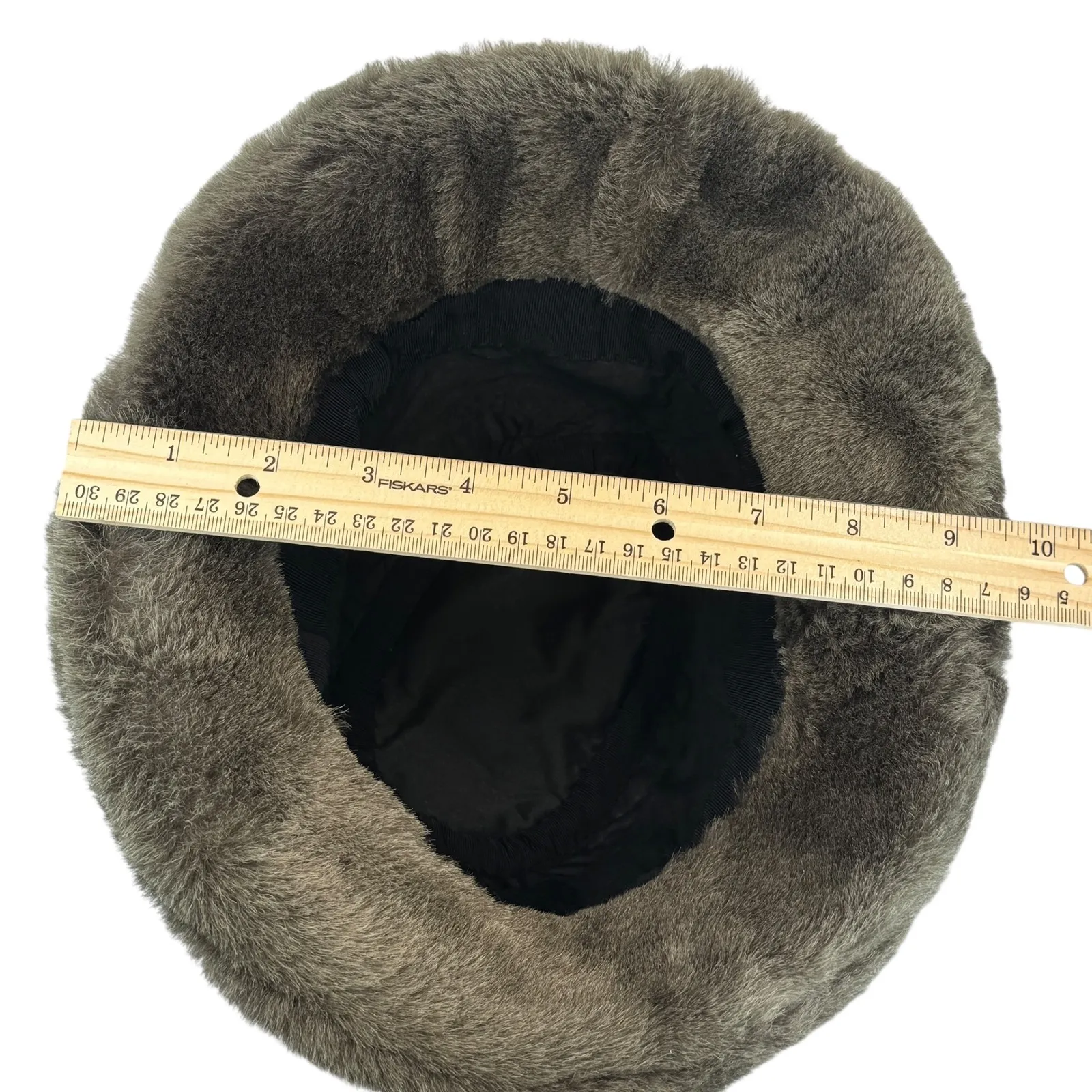 Burberry Brit Tapestry Faux Fur Bucket Hat Womens One Size Vintage Boho Winter Brown - Image 3