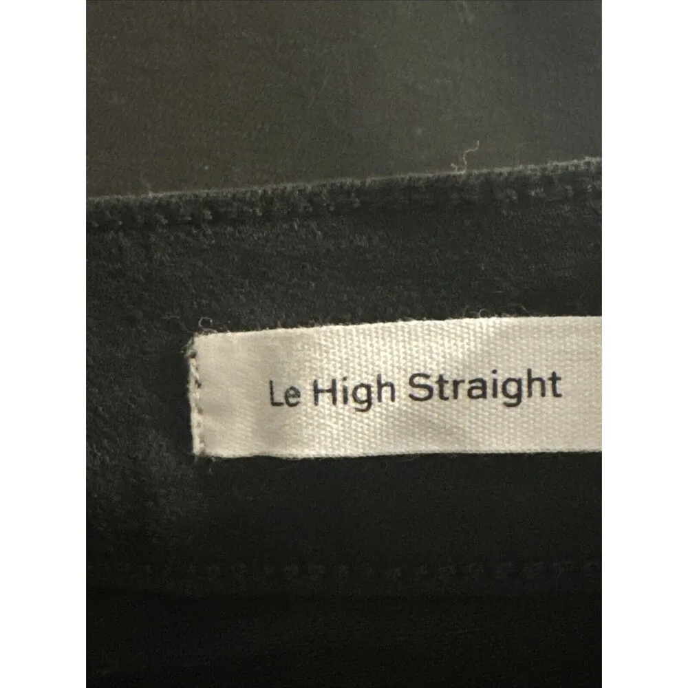 Womens Jeans Denim Size 30 High Rise Slim Straight Black Relaxed Ankle - Image 8