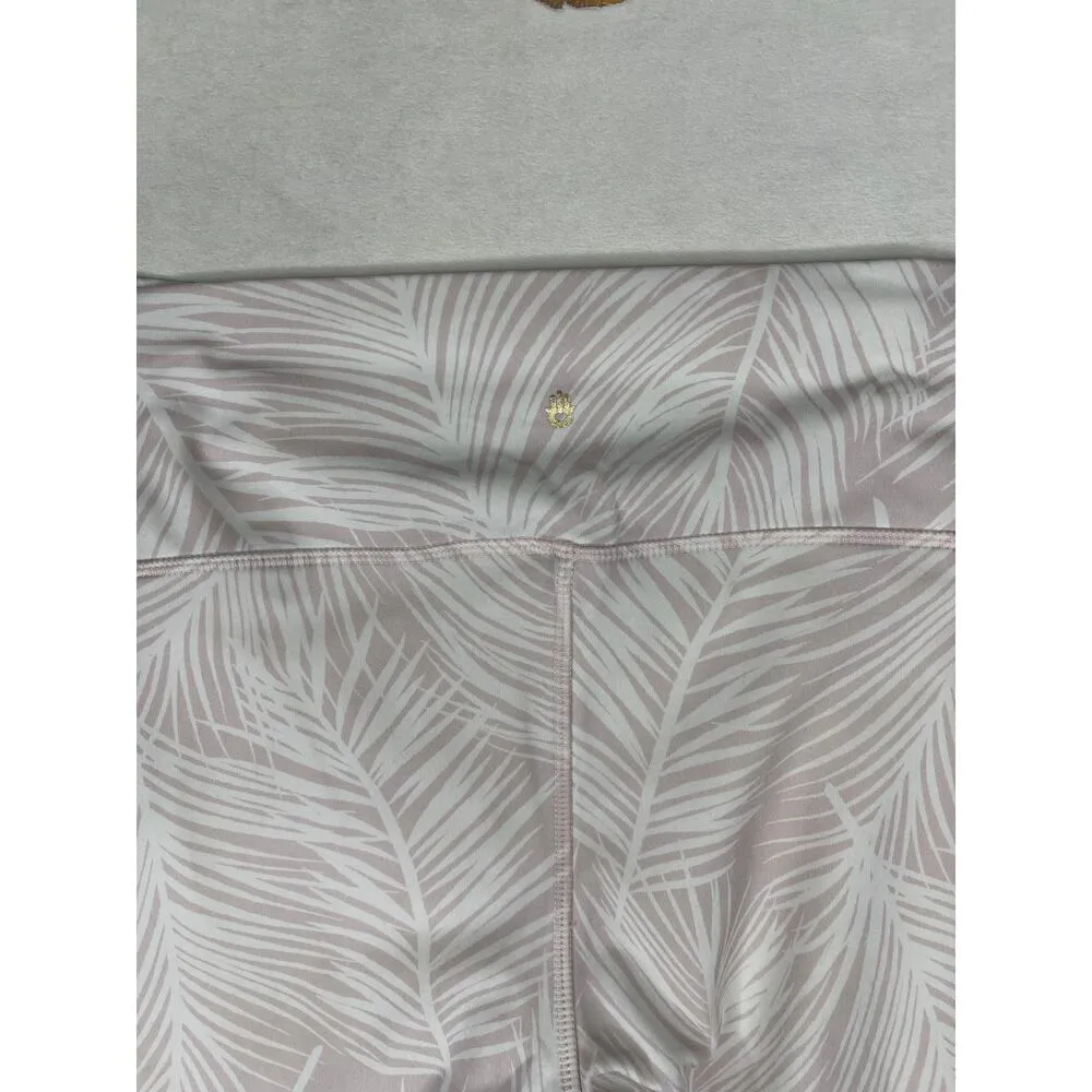 Spiritual Gangster High Vibe Leggings size medium palm Leaf Printed pink - Image 7