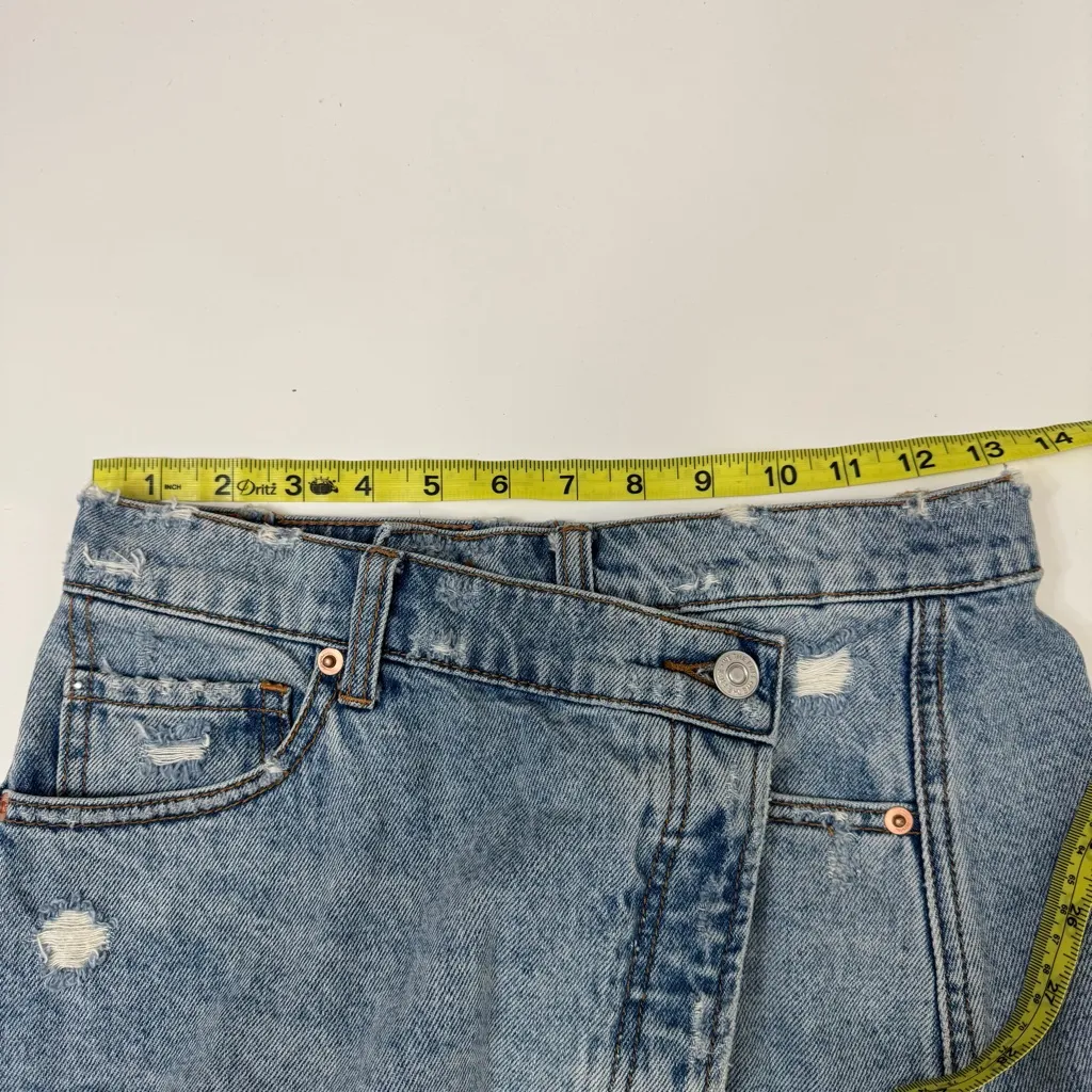 Free People We the Free Parker Wrap Skirt in Light Denim Size  26 - Image 12