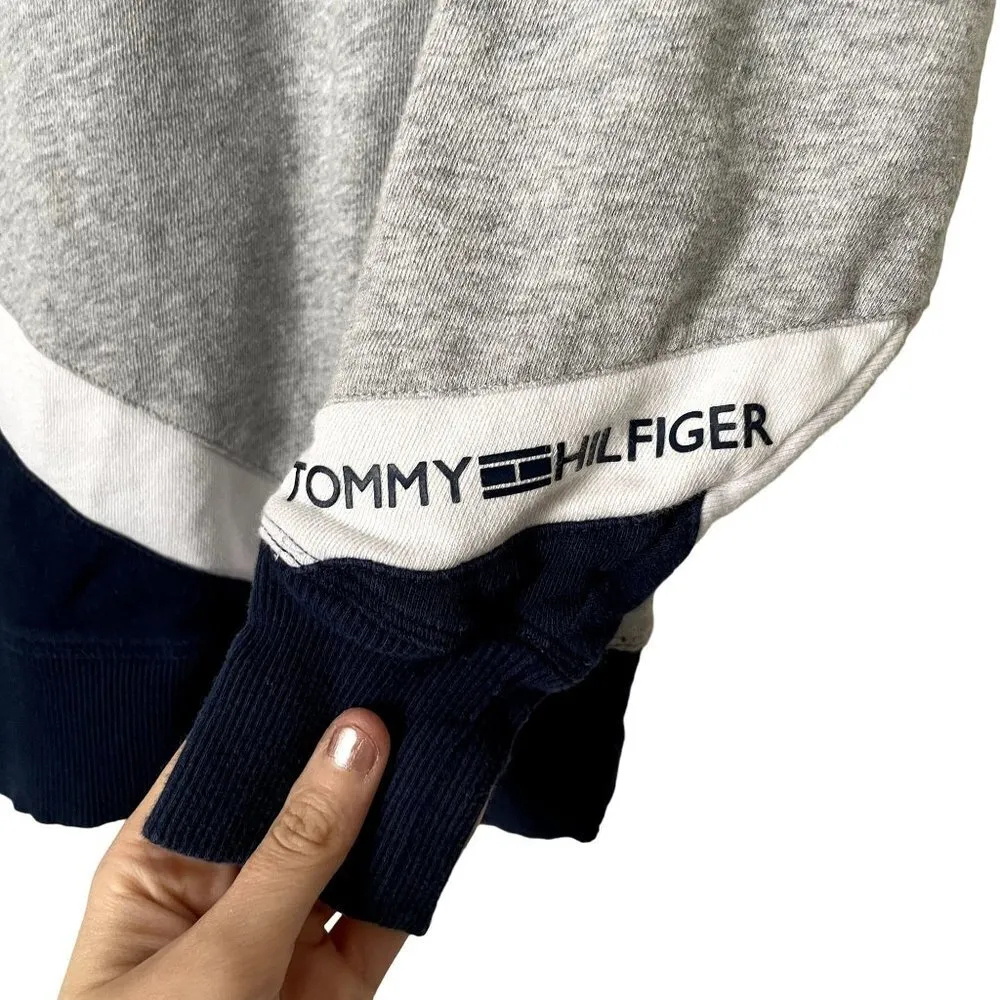 Tommy Hilfiger Sport red, gray, blue crewneck sweater fleece comfortable warm - Image 4