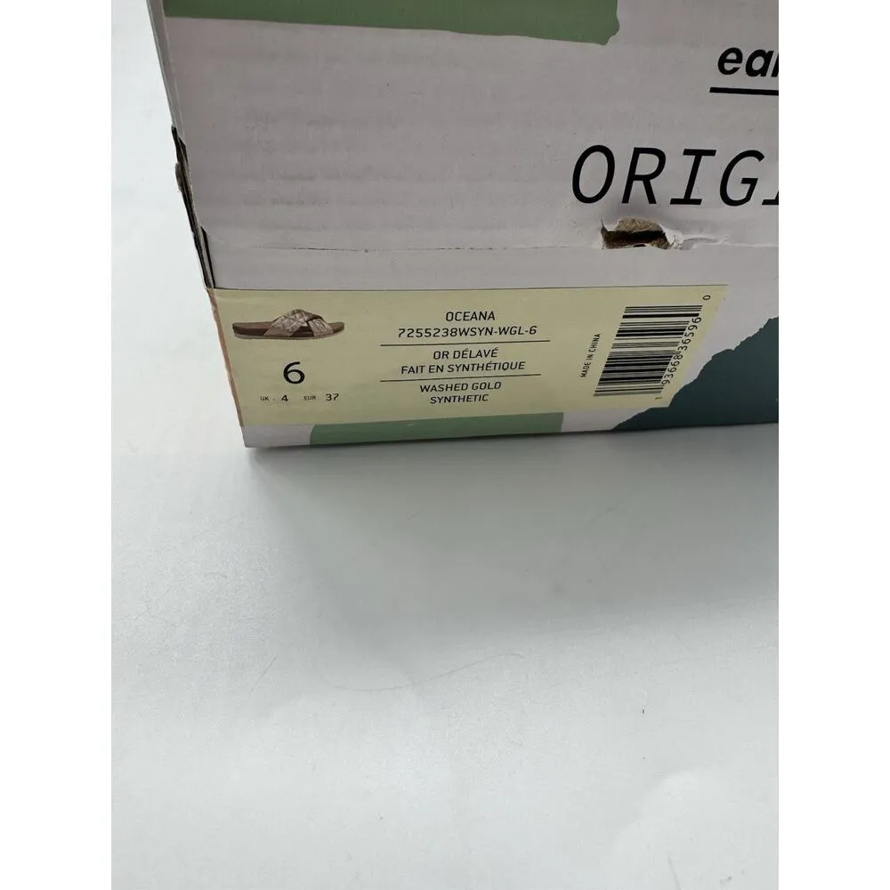 NWB Earth Origins Oceana Gold Quilted Slip On Strappy Sandals Women’s Size 6 - Image 9