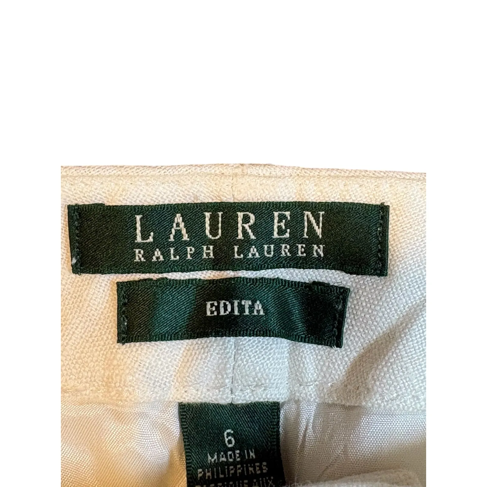 Lauren Ralph Lauren Edita Linen Flat Front Straight Leg Dress Pants Size 6 - Image 10