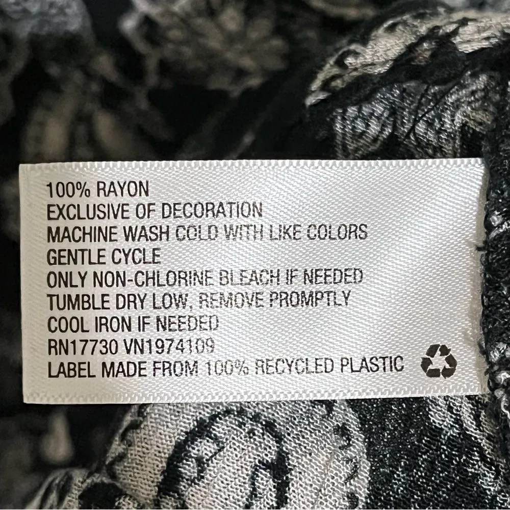 Knox Rose Floral Off the Shoulder Bell Sleeve Dress Womens‎ Size M Black White - Image 7