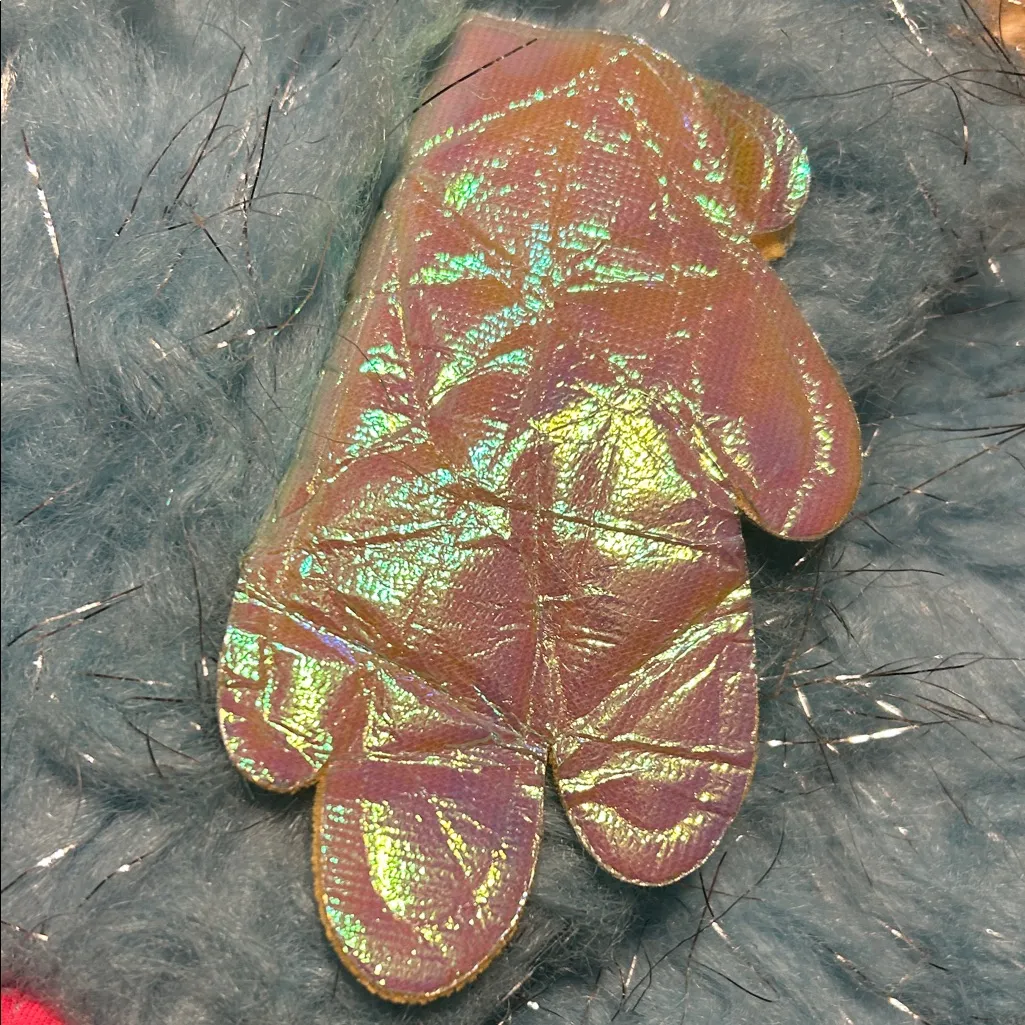 Fuzzy Rave leg socks with Rainbow Accents Blue - Image 4