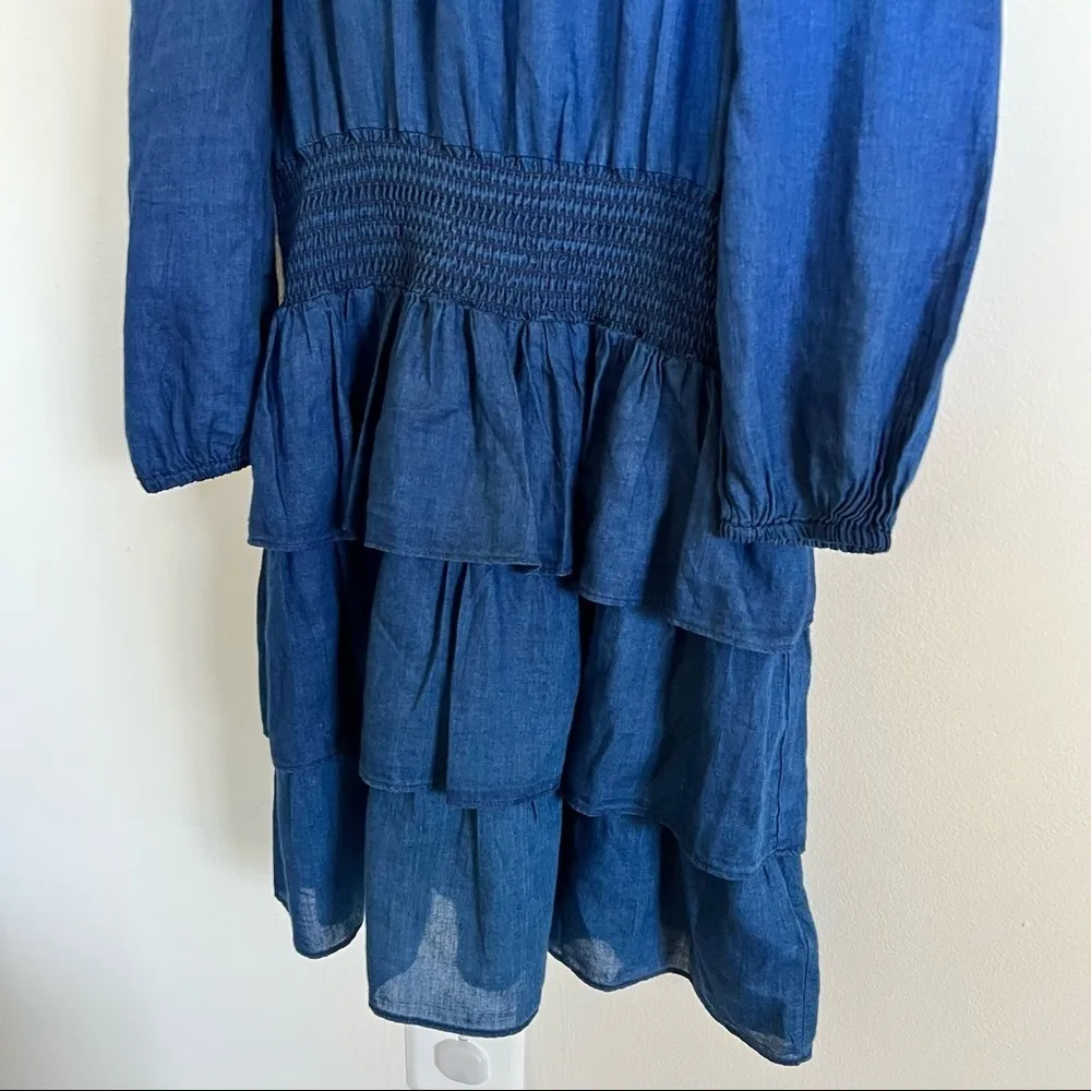 MICHAEL Kors Denim Chambray Ruffle Dress - Image 5