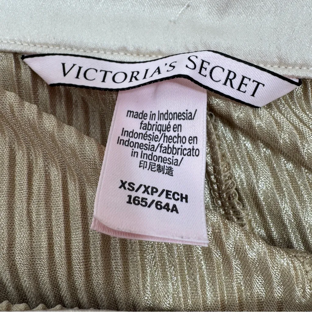 Victorias Secret Shiny Metallic Gold Lame‎ Crinkle Palazzo Pants XS - Image 8
