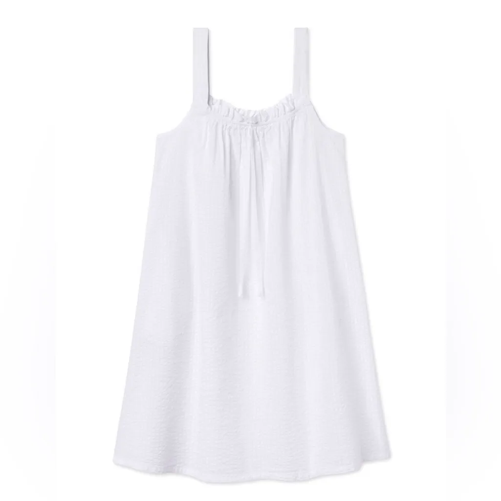 LAKE Alice Nightgown in White Seersucker Size XL - Image 4