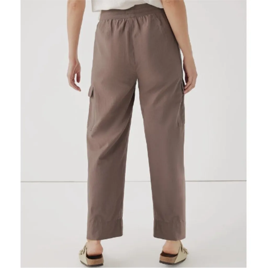 Pact Canopy Linen Blend Pleated Trouser Wide Leg Pants deep taupe XL Tan - Image 2