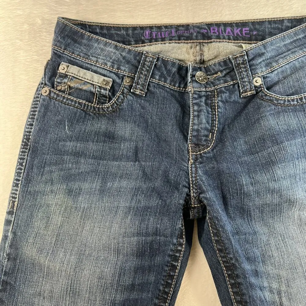 Cruel Denim 13 30L Blake Jeans Blue Bootcut Stretch Western Distressed Rocky Size 30 - Image 3