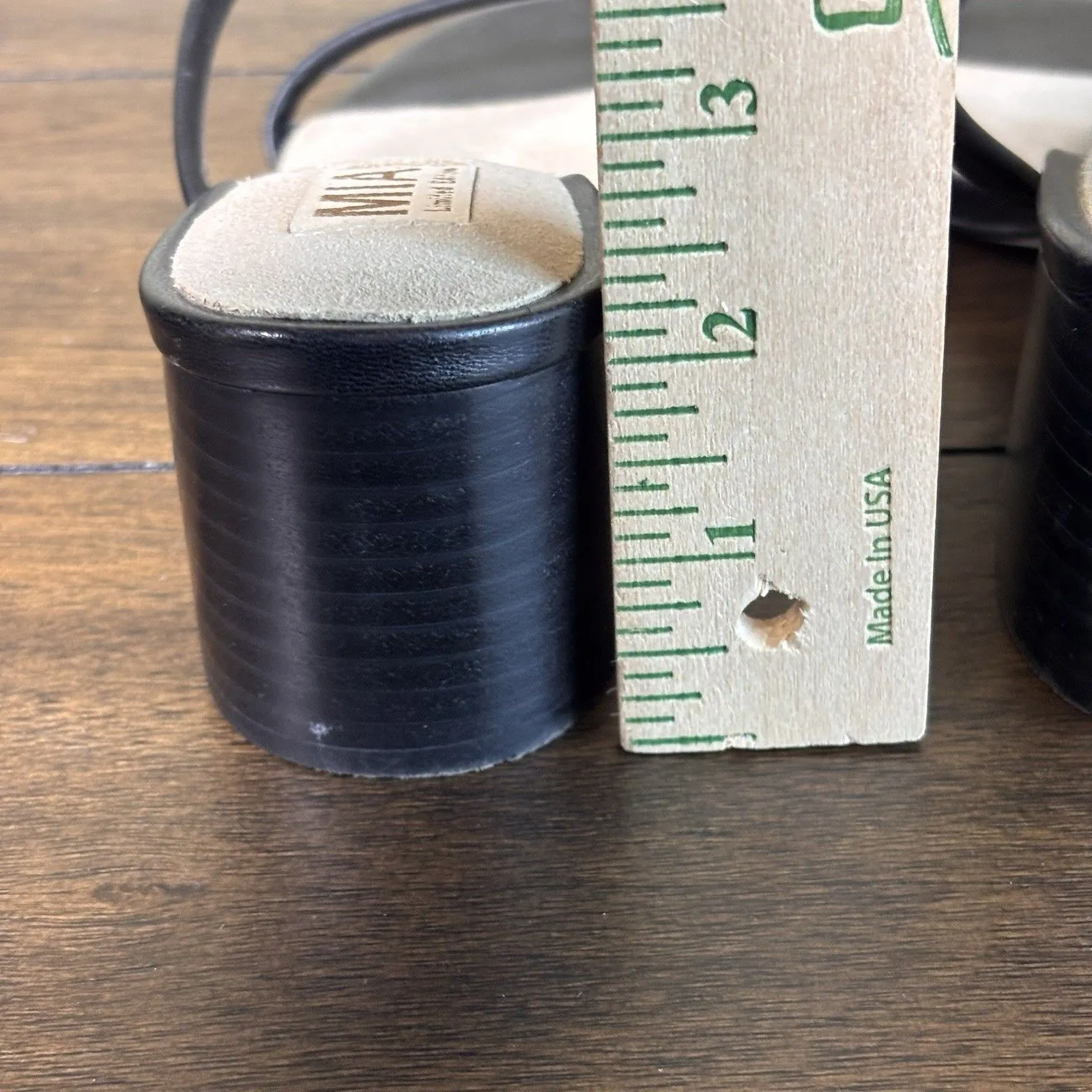 MIA Isabeli Shoes Womens Size 6M Black Block Heel Slip On Leather Sandals Dressy - Image 5