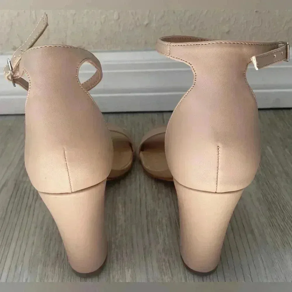 Madden Girl | Beella Cream Tan Ankle Strap High Heel Shoes | Size 8M - Image 3