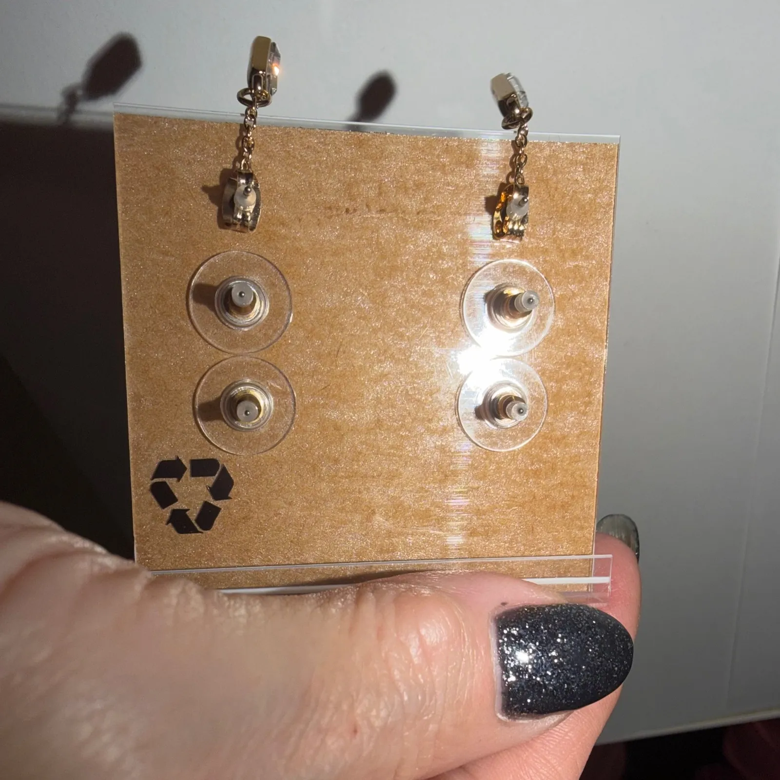 Rachel Rachel Roy Gold Tone Heart Stud Earrings Set with Rhinestones - Image 6