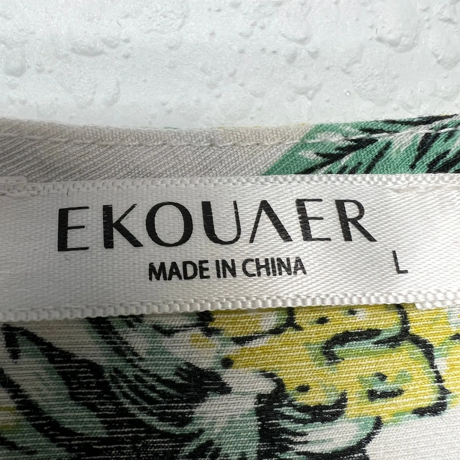 Ekouaer Novelty Tropical Tunic Maxi Dress Women Large Button Front Coastal Beach - Image 2