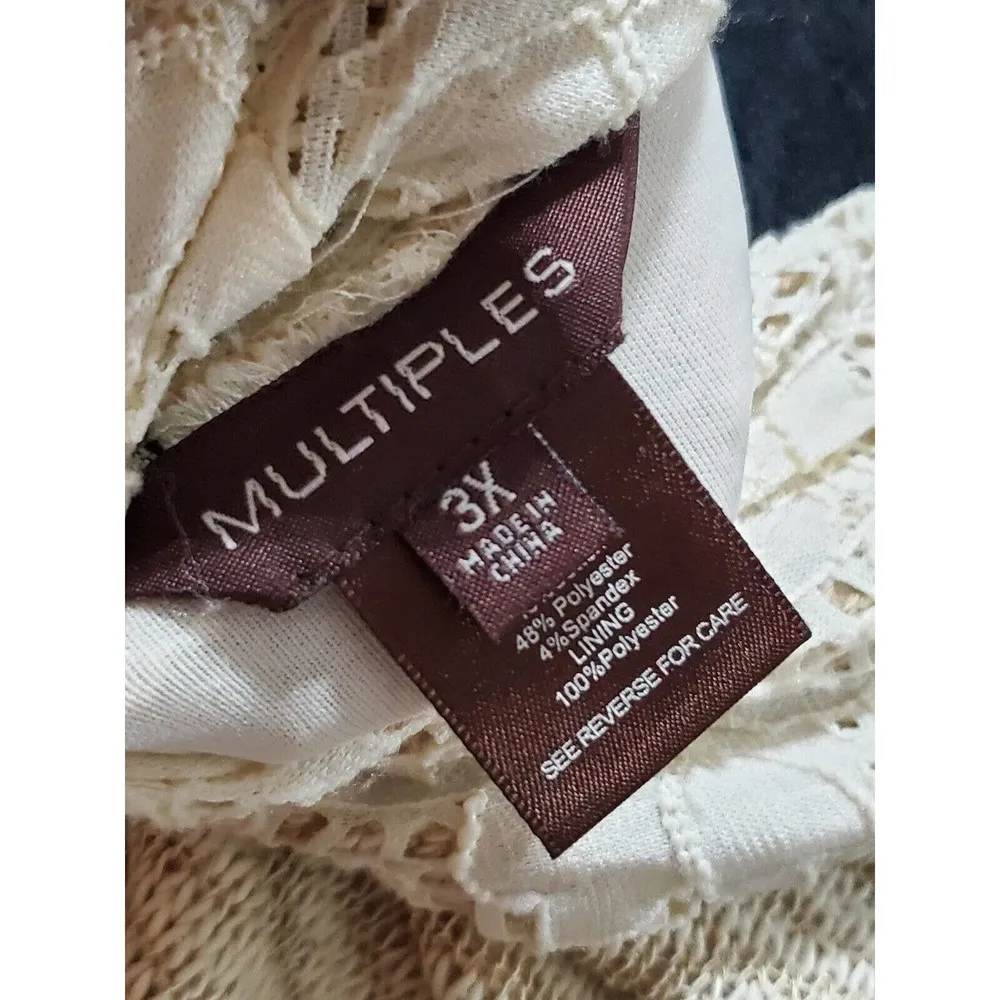 Multiples Women's Brown Cotton Cowl Neck Long Sleeve Pullover Knit Sweater 3X - Image 7