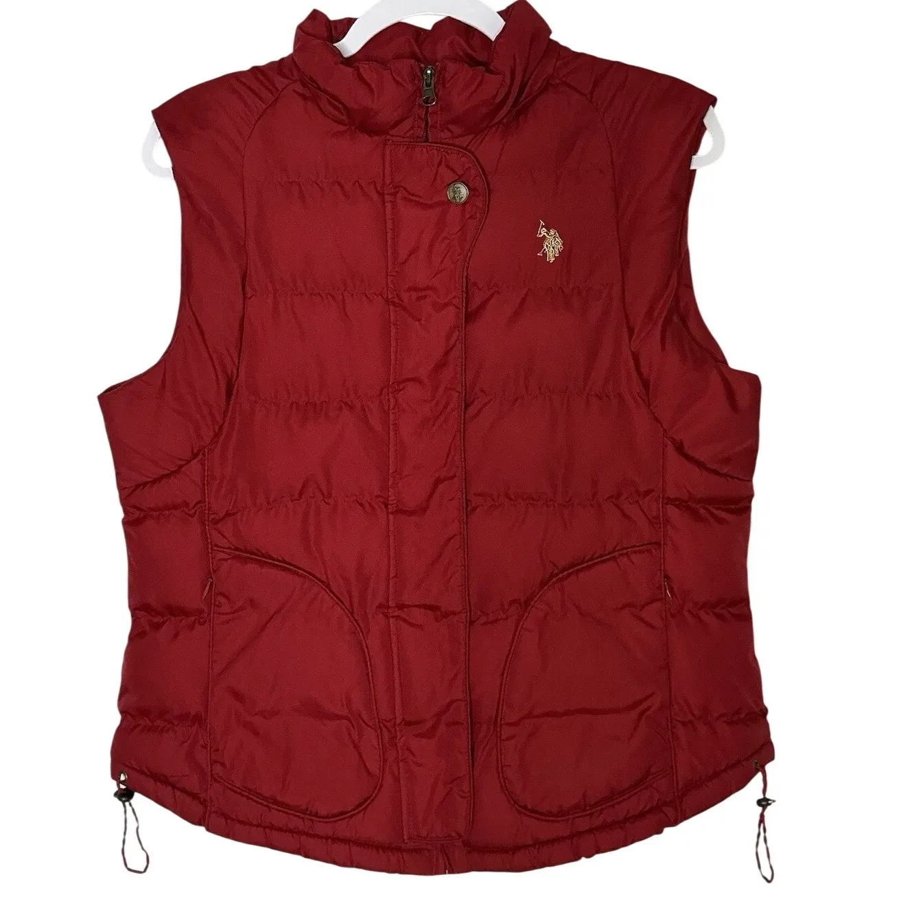 U.S.‎ Polo Assn Red Puffer Vest Women's L Lightweight Quilted Zip Up Sleeveless - Image 3