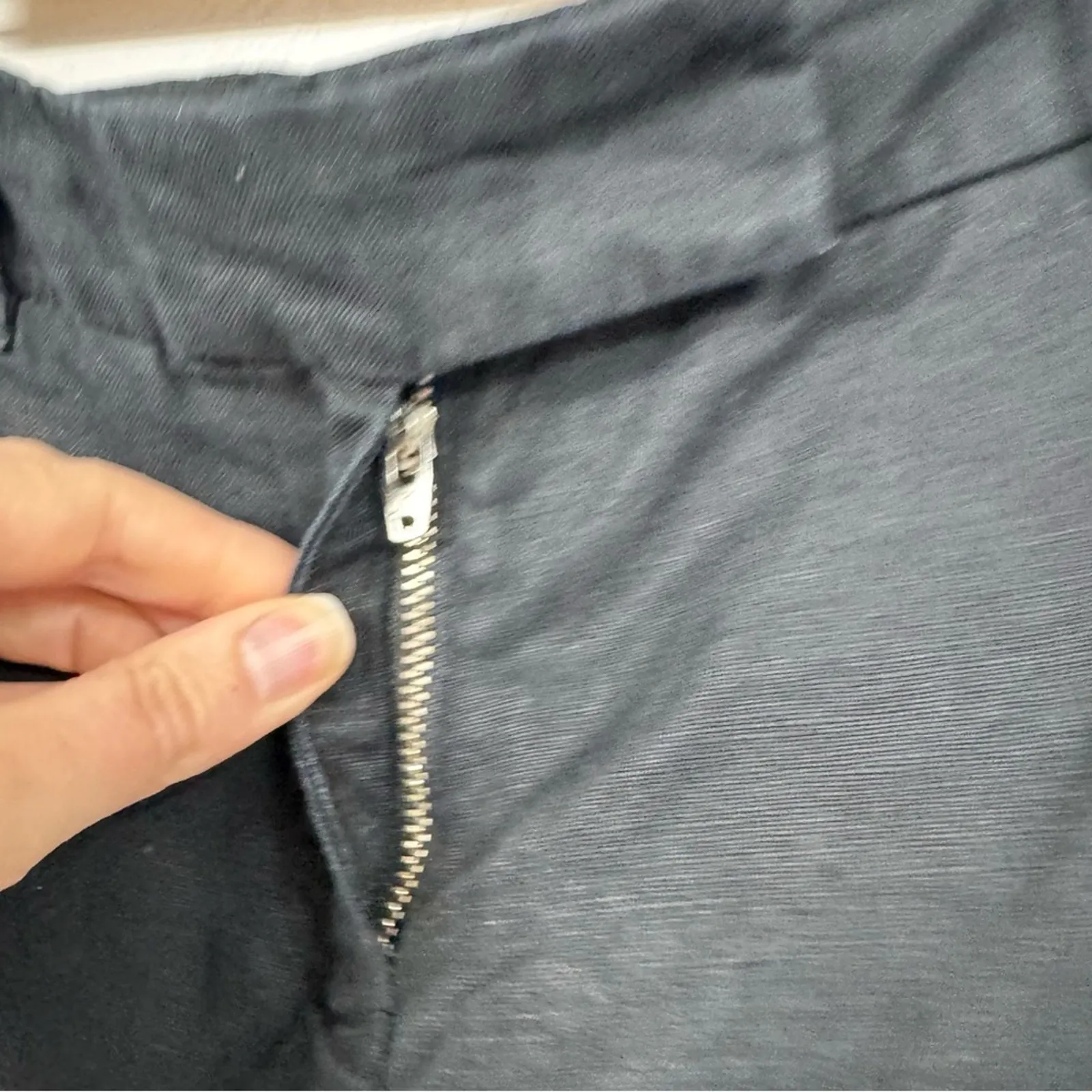 J Crew Black Linen Scalloped Hem Chino Shorts Dressy Shorts Womens 0 Preppy - Image 3