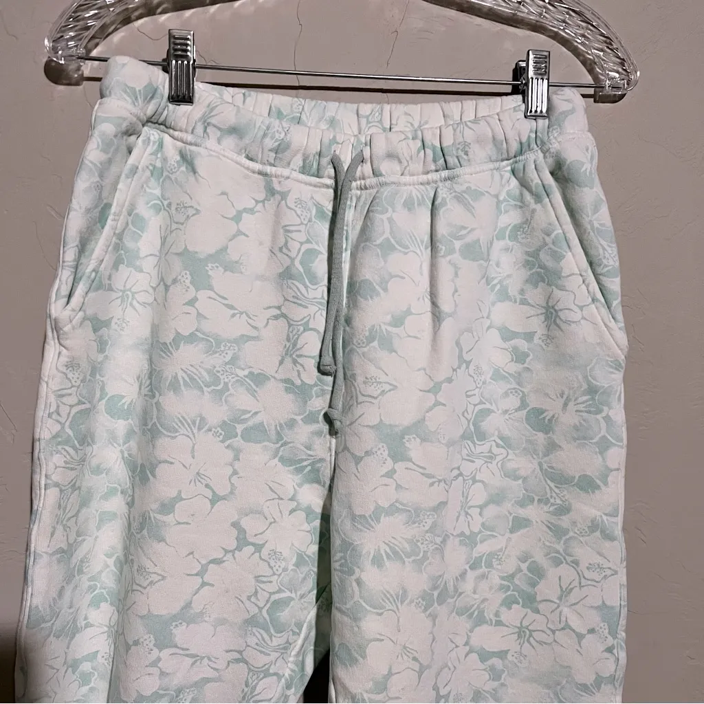 Frank & Eileen Tee Lab Limited Edition Core Crop Floral Ice Blue Sweatpants - Image 4
