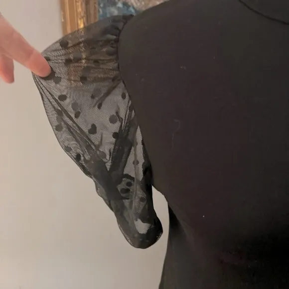 Generation love tee mesh polka dot heart puffy‎ sleeve tee - Image 4