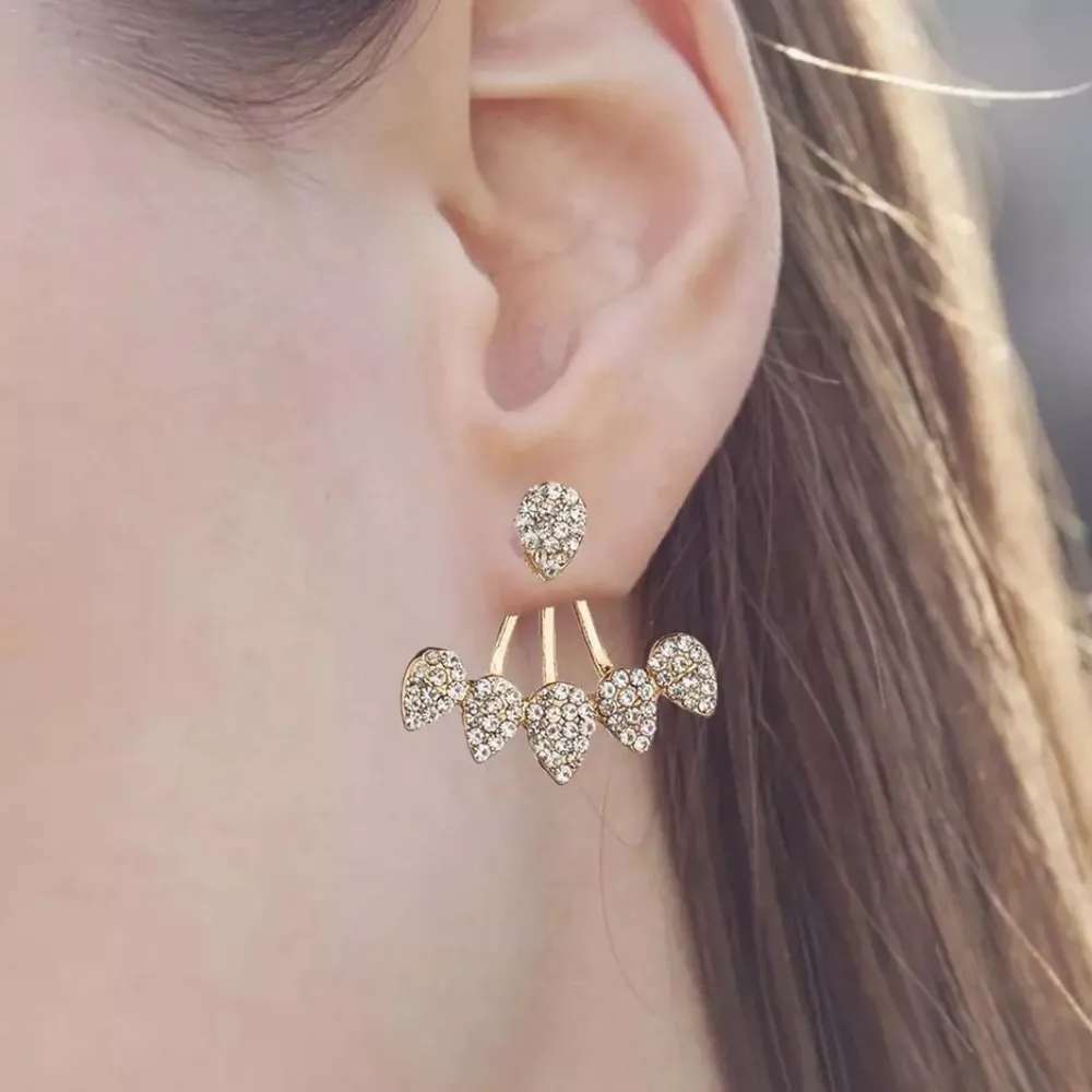 Gold Plated 2‎ pc Crystal Drop Earrings, 17cm - Image 2