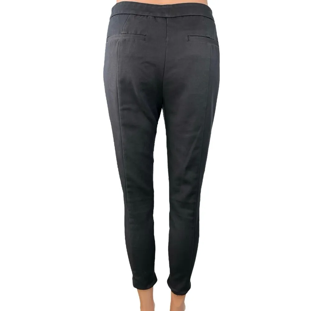 Reiss Darlas Women's Black Skinny Mid Rise Zip-Hem Cropped Trousers Pants Size 2 - Image 3