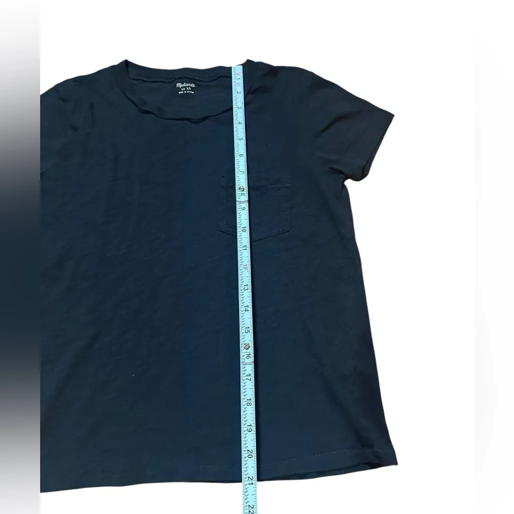 Madewell Crew Neck Pocket Tee Shirt Black Sz XS Minimalist Dainty Cute Casual - Image 6