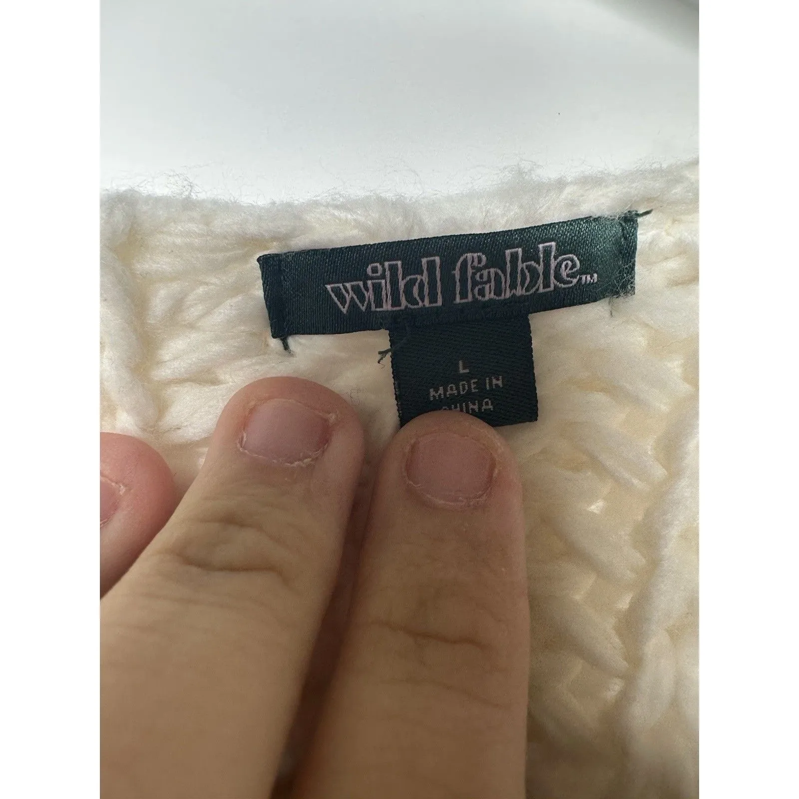 Wild Fable Women's Open Knit Chunky Cozy Cardigan White Size Large - Image 6