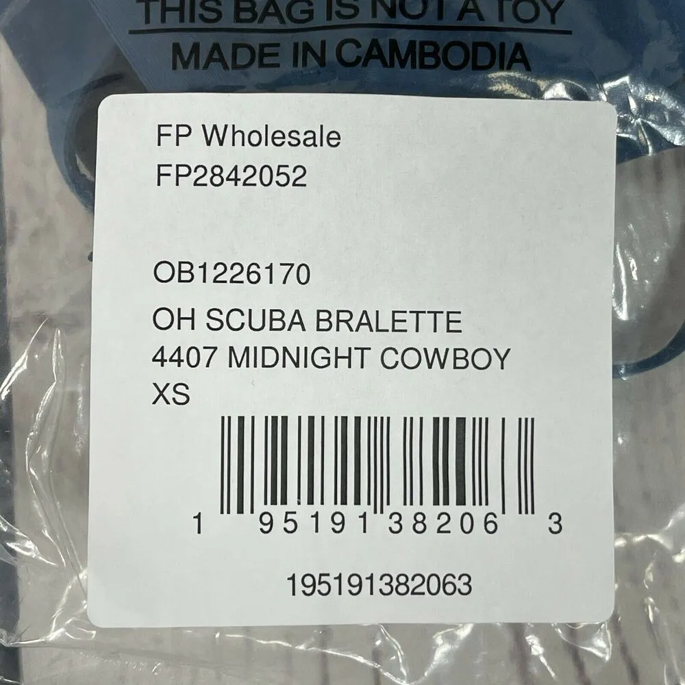 Free People Intimately Bra Oh Scuba X-Small Bralette Midnight Cowboy Convertible - Image 9