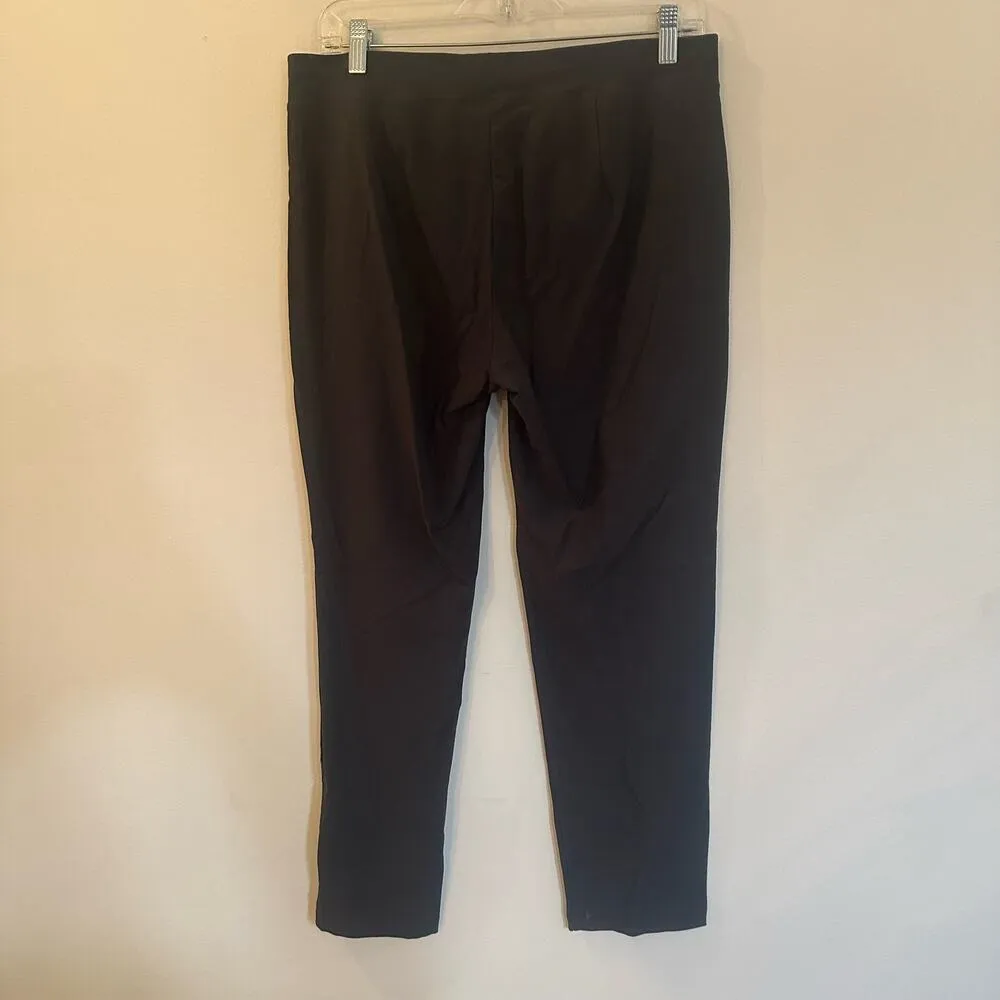 Eileen Fisher Pull On Pants sz M Gray Straight Leg Washable Stretch Crepe Pant - Image 4
