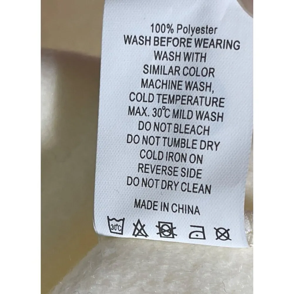 Zyia Active Polar Fleece 1/4 Zip Sweatshirt Cream Black XL Extra Large Women's - Image 5