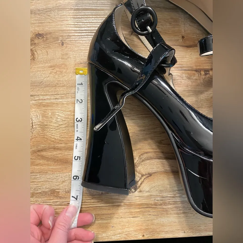 Shagal | Black Patron Leather Platform Heels, Size 42 - Image 2