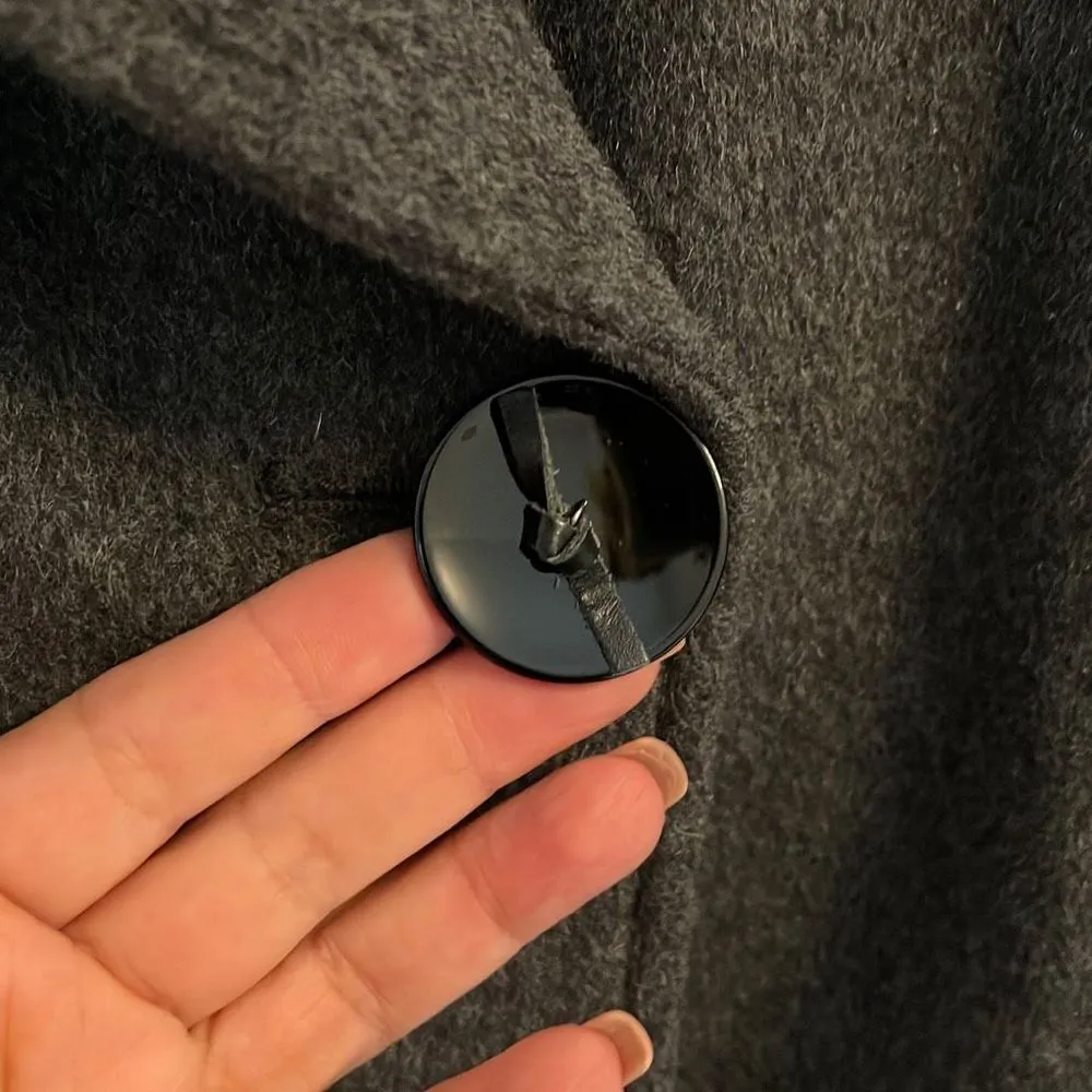 Sam Edelman Shawl Collar Hooded Wool‎ Blend Coat Charcoal Gray Size 14 - Image 8