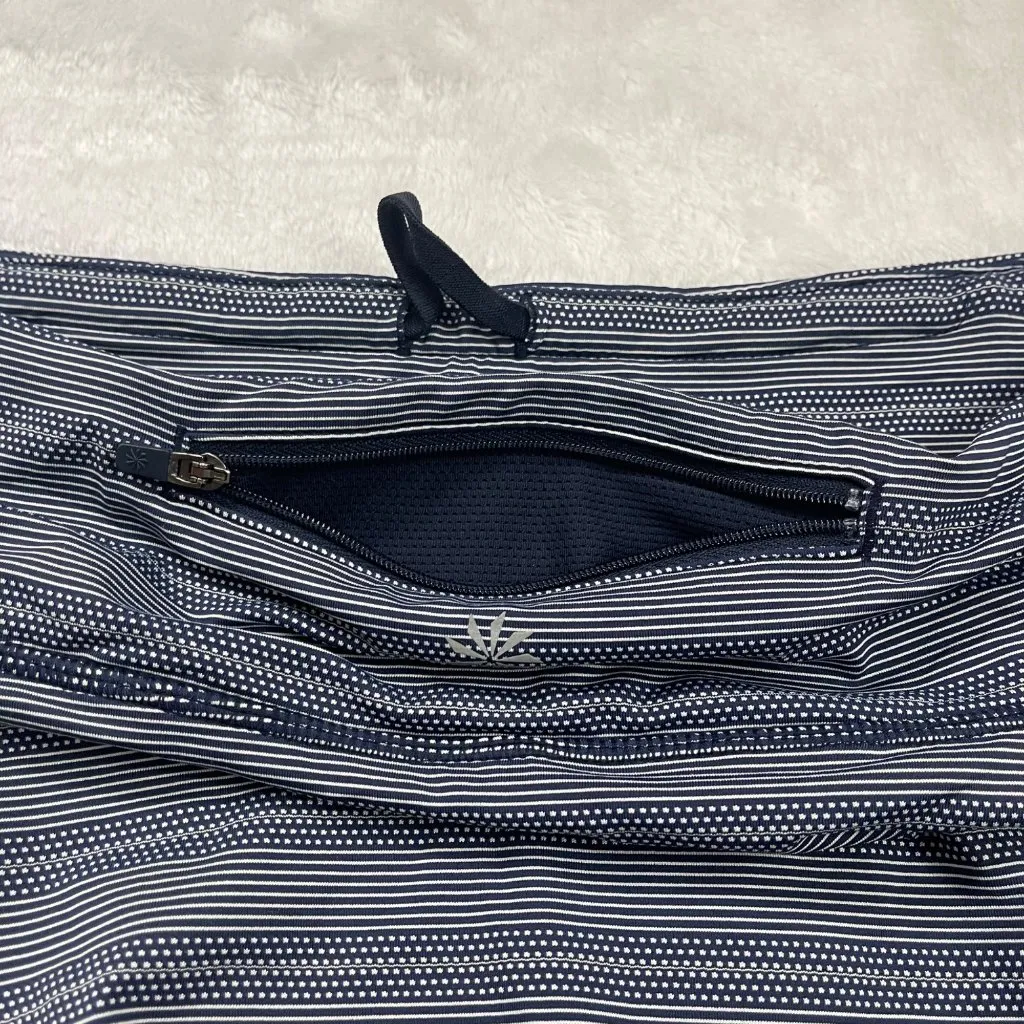 Athleta Swagger Skort Women's‎ Medium Tennis Skort Striped Polka Dot Tiered Navy - Image 10