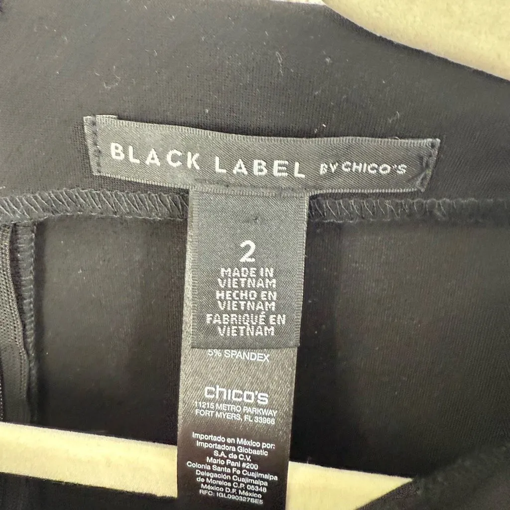 Black Label by Chico’s Women’s 2 Black Dress Career Office Core Dressy - Image 2