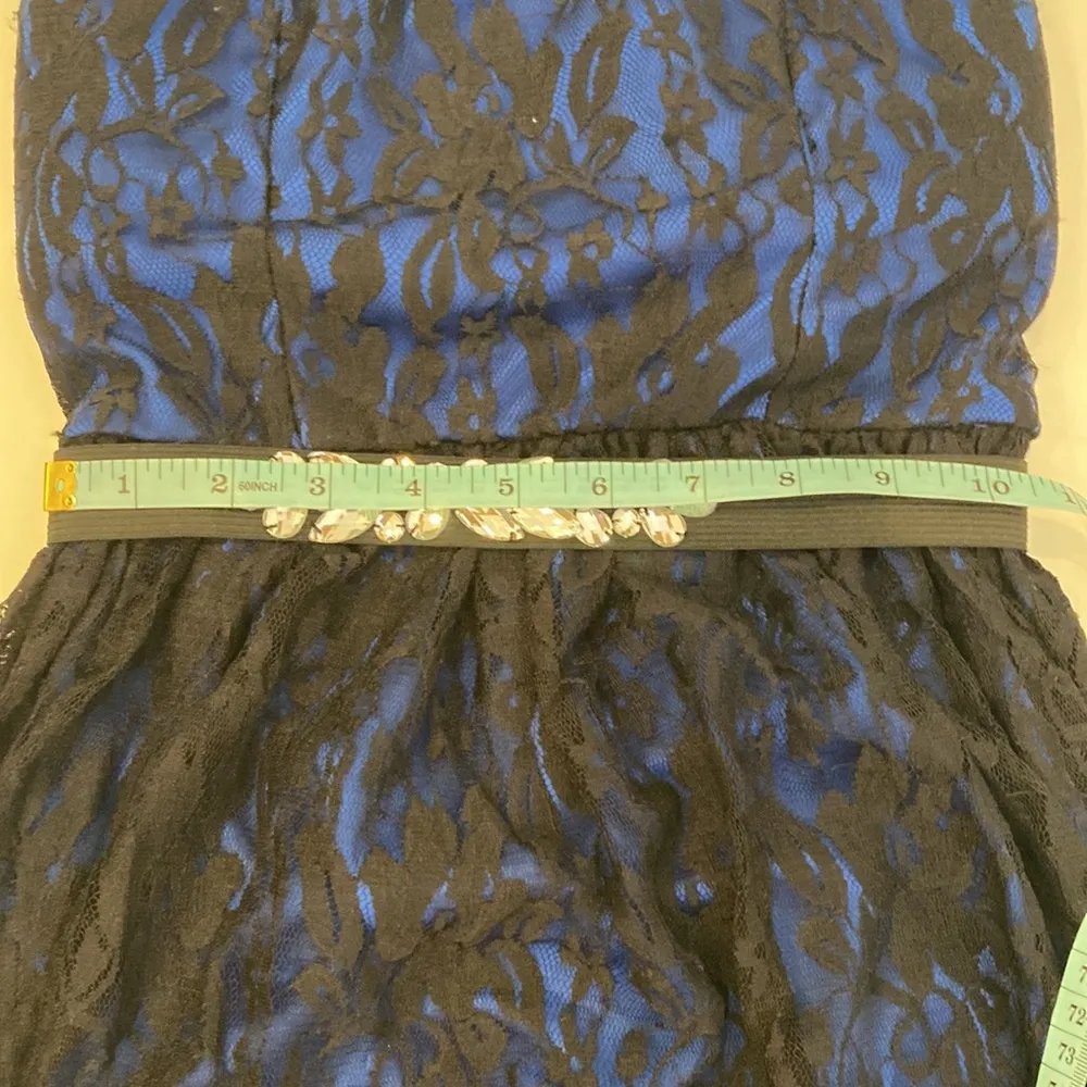 BCX Dress Prom Dress Strapless Lace Lined Jewels Zipper Sz 1 Juniors Stretchy - Image 13